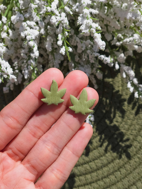 cannabis marijuana stud earrings 