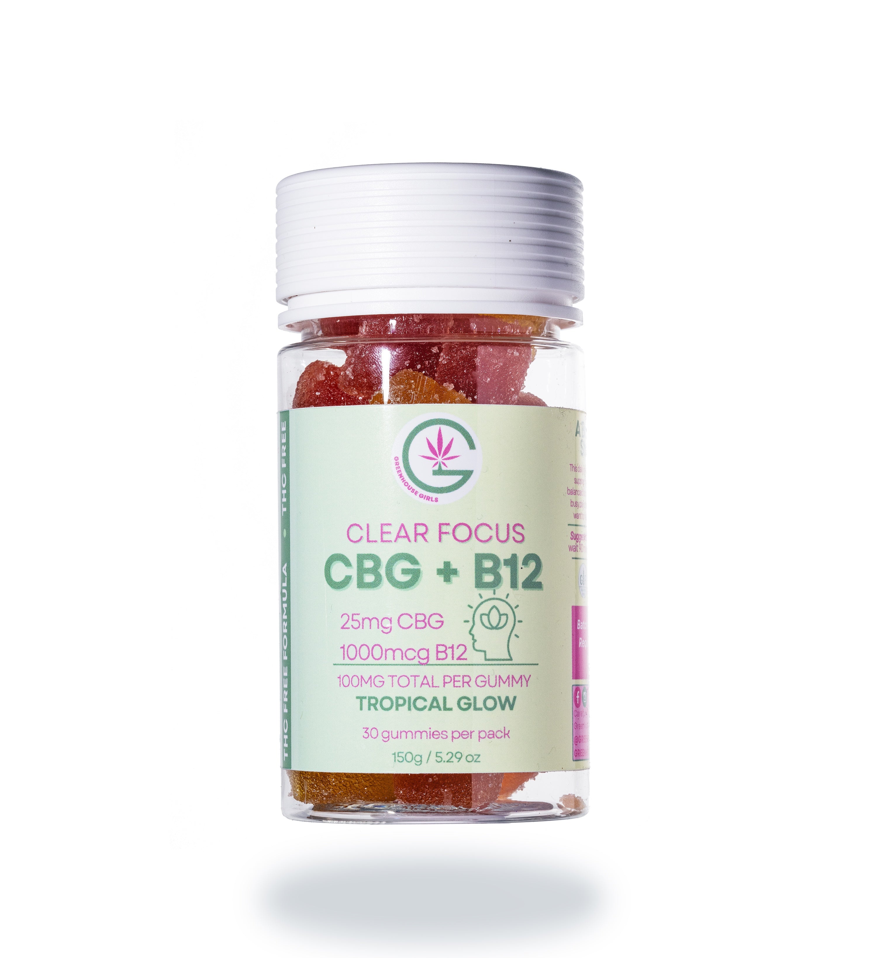 25mg CBG + B12 Gummies  | THC-Free Mood + Energy Support