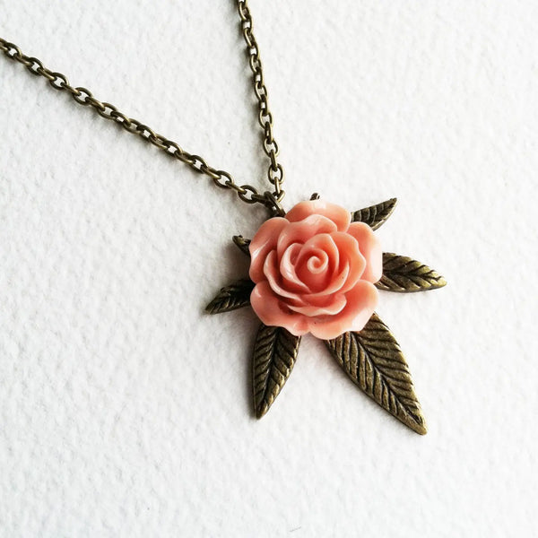 Cannabis jewelry necklace weed rose 