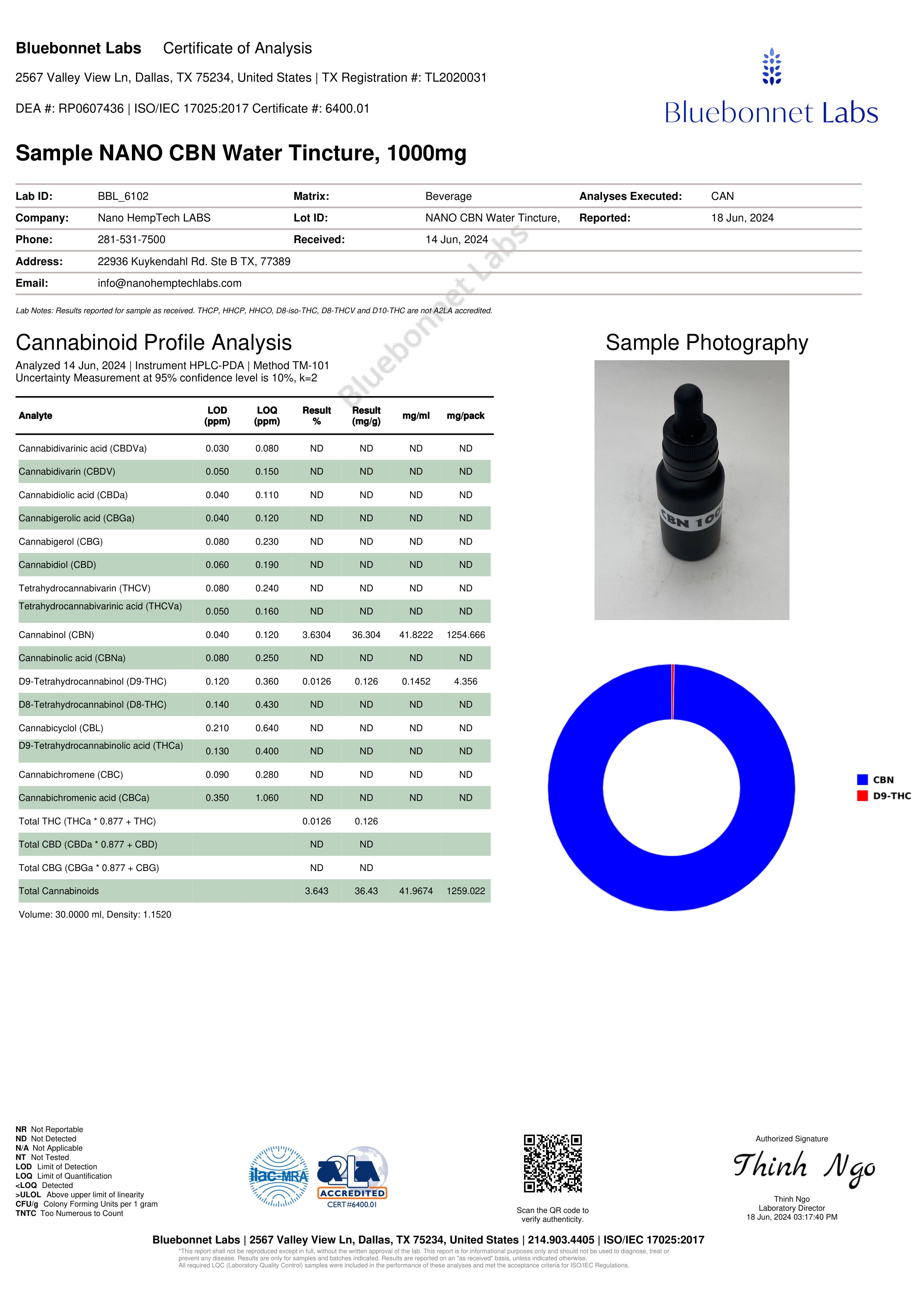NANO CBN Tincture