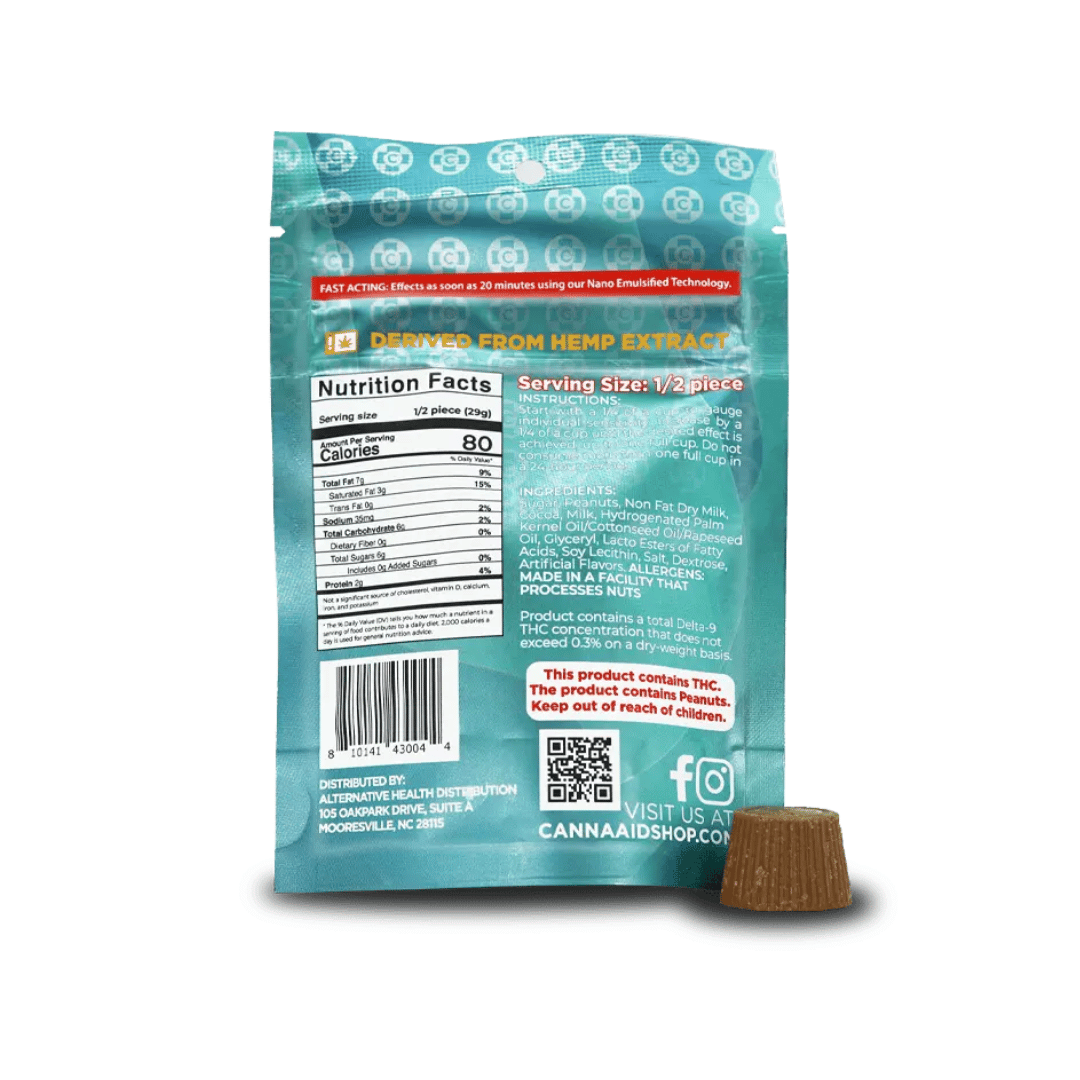 Teal package with nutrition facts label and product details on a white background