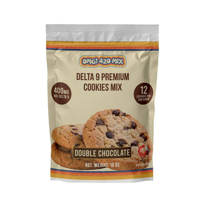 Greenhouse Girls Delta 9 premium double chocolate cookie mix pouch with 400mg nano-infused THC