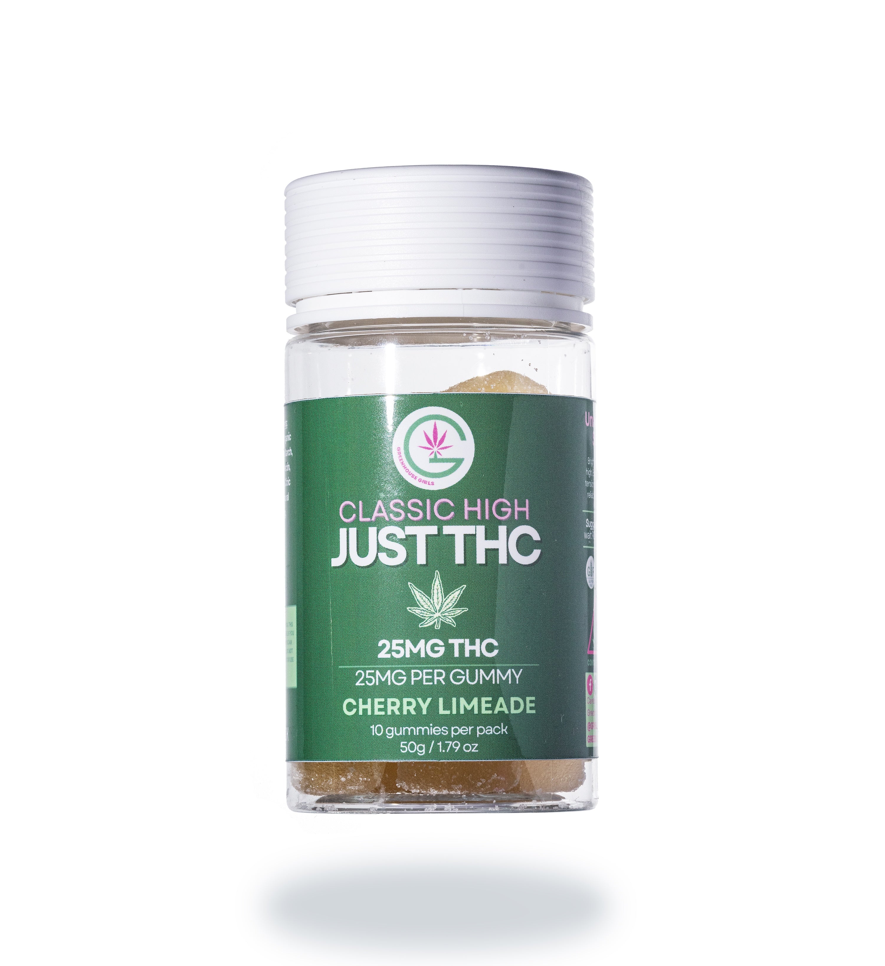 green THC gummy container