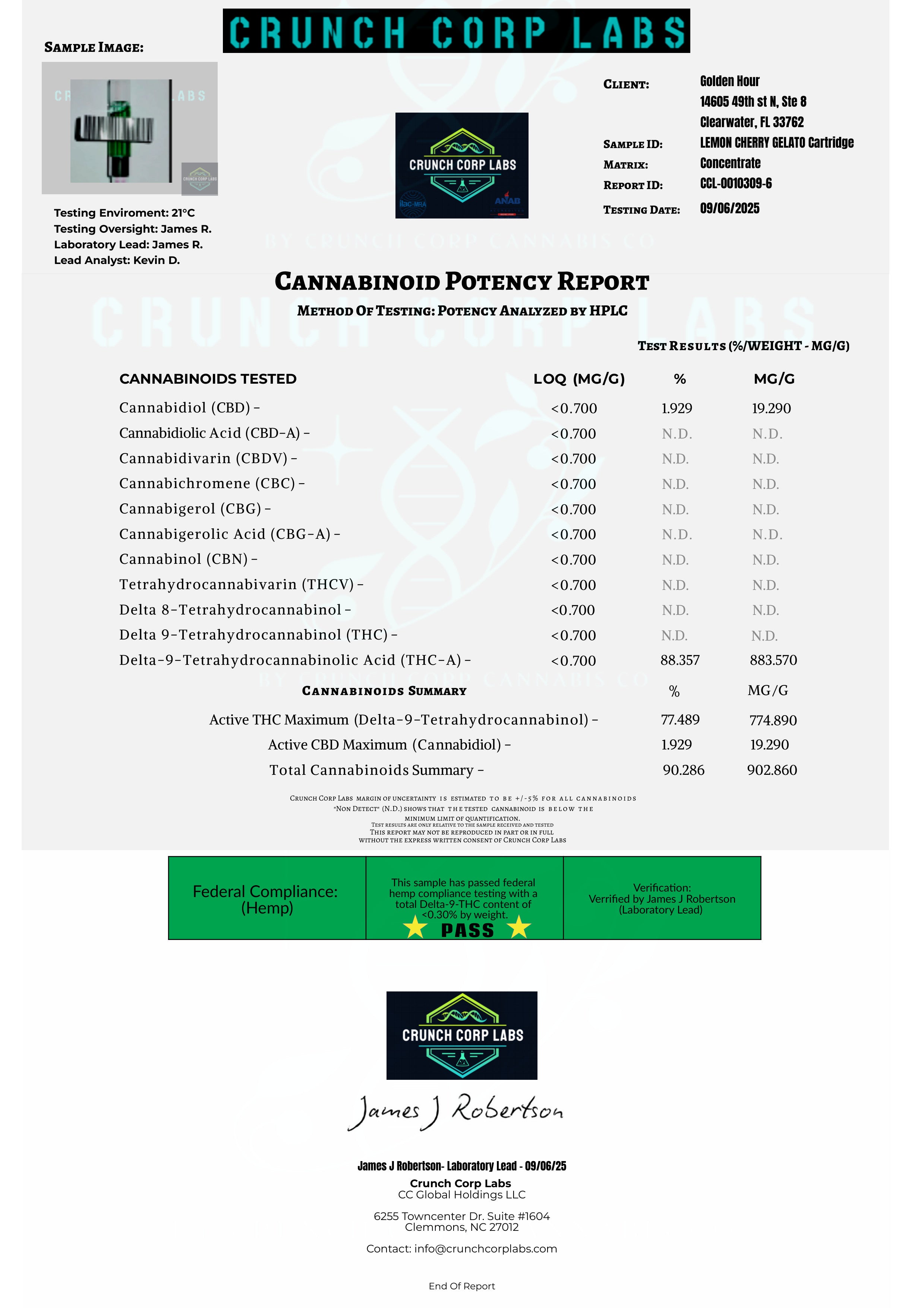 Lemon Cherry Gelato Syringe