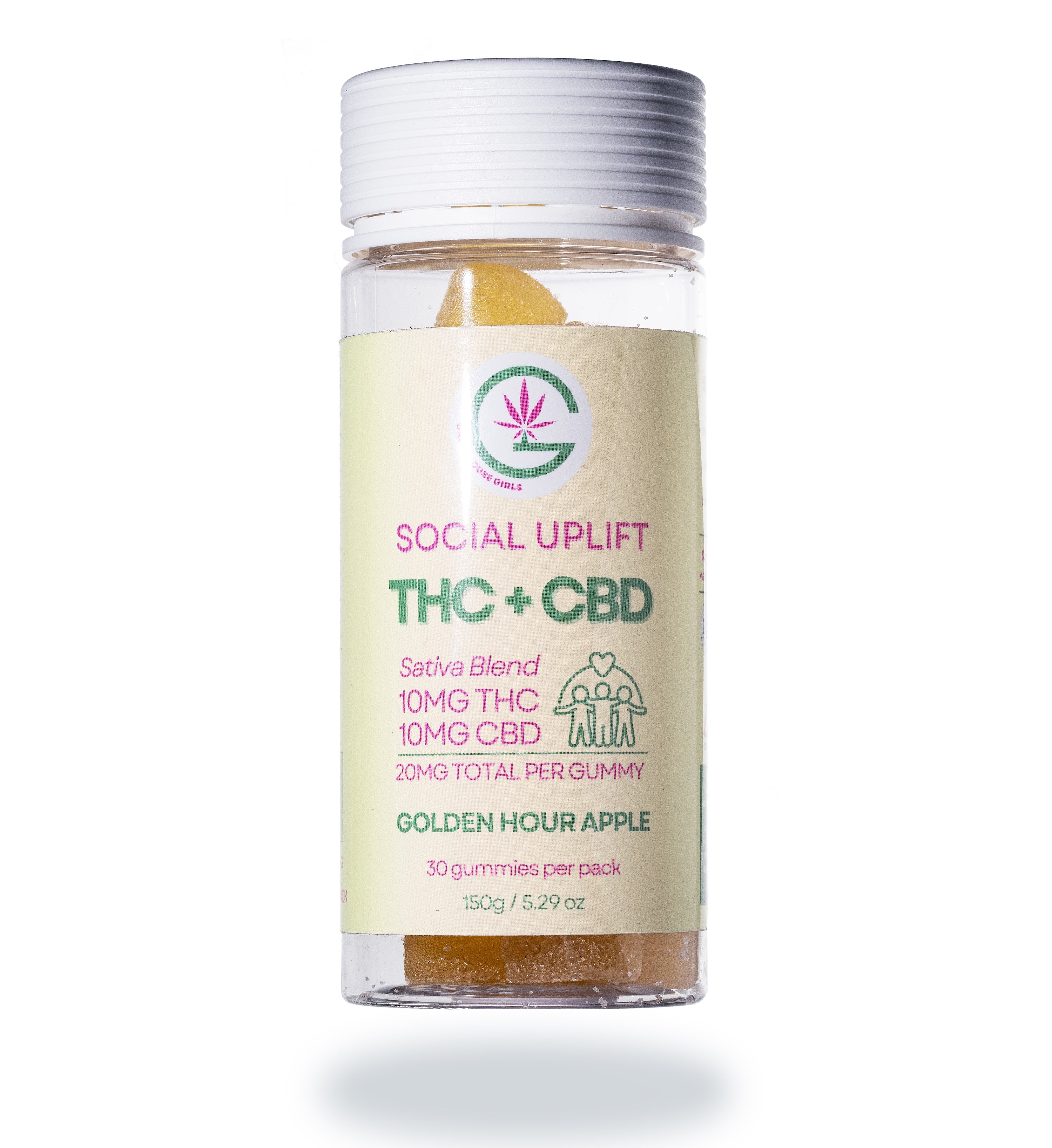 Large THC gummies container for daytime